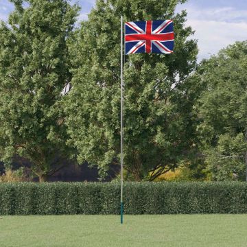 vidaXL Vlag met vlaggenmast Verenigd Koninkrijk 6,23 m aluminium