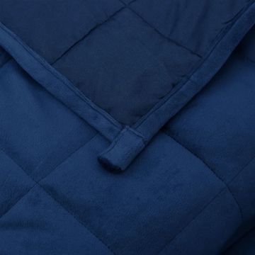 vidaXL Verzwaringsdeken 138x200 cm 6 kg stof blauw