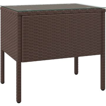 vidaXL-Bijzettafel-53x37x48-cm-poly-rattan-en-gehard-glas-bruin