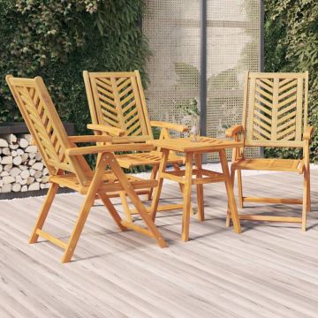 vidaXL Tuinstoelen 3 st verstelbaar massief acaciahout