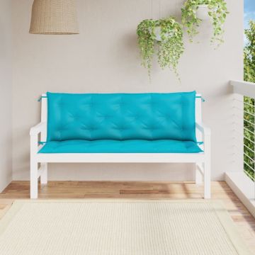 vidaXL Tuinbankkussens 2 st 150x50x7 cm stof turquoise