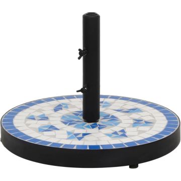 vidaXL Parasolvoet rond 12 kg blauw en wit