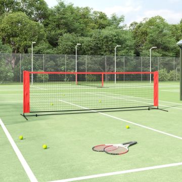 vidaXL Tennisnet 300x100x87 cm polyester zwart en rood