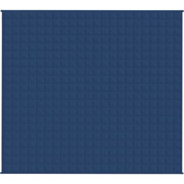 vidaXL Verzwaringsdeken 200x220 cm 9 kg stof blauw