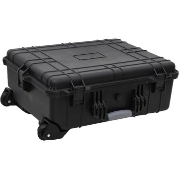 vidaXL Flightcase op wieltjes 63x50x23 cm PP zwart