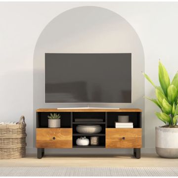 vidaXL Tv-meubel 100x33x46 cm massief mangohout en bewerkt hout