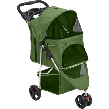 vidaXL Hondenwagen inklapbaar 80x46x98 cm oxford stof groen