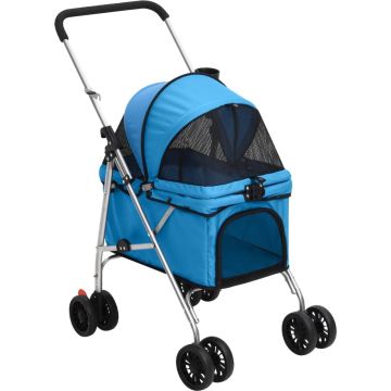 vidaXL Hondenwagen inklapbaar 76x50x100 cm oxford stof blauw