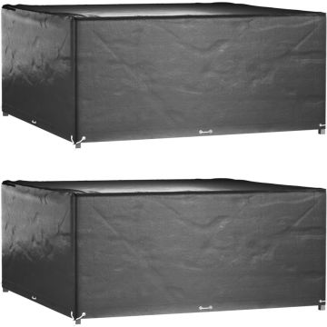 vidaXL Tuinmeubelhoezen 2 st 16 oogjes vierkant 250x250x90 cm