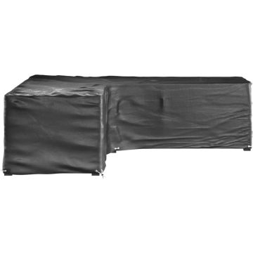 vidaXL Tuinmeubelhoezen L-vormig 2 st 16 oogjes 250x250x70 cm