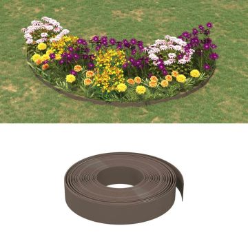 vidaXL Tuinranden 2 st 10 m 10 cm polyetheen bruin