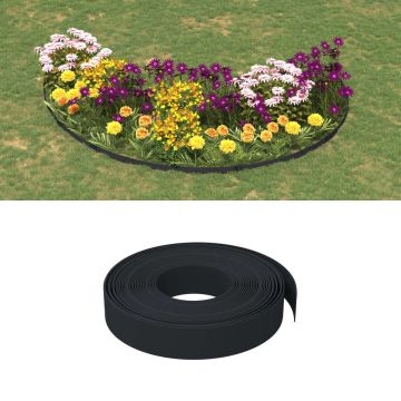 vidaXL Tuinbegrenzing 10 m 10 cm polyetheen zwart