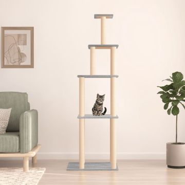 vidaXL Kattenmeubel met sisal krabpalen 183 cm lichtgrijs