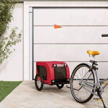 vidaXL Hondenfietskar oxford stof ijzer rood en zwart