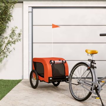 vidaXL Hondenfietskar oxford stof ijzer oranje en zwart