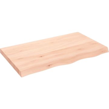 vidaXL Wandschap 100x60x6 cm onbehandeld massief eikenhout