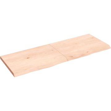 vidaXL Wandschap 140x50x4 cm onbehandeld massief eikenhout