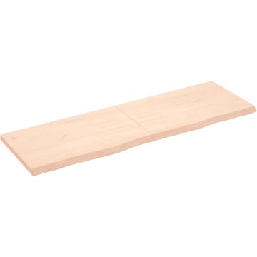 vidaXL Wandschap 160x50x4 cm onbehandeld massief eikenhout