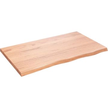 vidaXL Wandschap 100x60x4 cm behandeld massief eikenhout lichtbruin