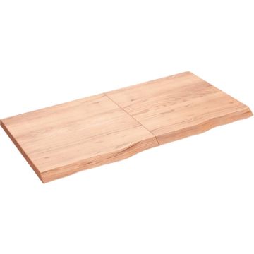 vidaXL Wandschap 120x60x4 cm behandeld massief eikenhout lichtbruin