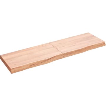 vidaXL Wandschap 140x40x6 cm behandeld massief eikenhout lichtbruin