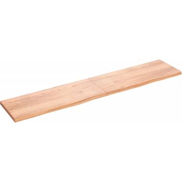 vidaXL Wandschap 200x40x4 cm behandeld massief eikenhout lichtbruin