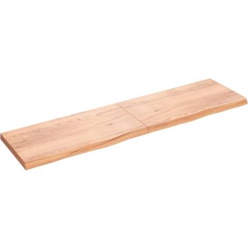 vidaXL Wandschap 200x50x6 cm behandeld massief eikenhout lichtbruin