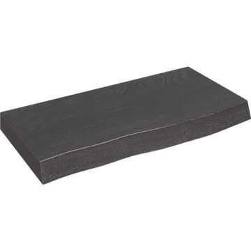 vidaXL Wandschap 60x30x6 cm behandeld massief eikenhout donkergrijs