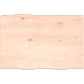 vidaXL Tafelblad natuurlijke rand 60x40x2 cm massief eikenhout