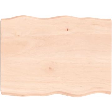 vidaXL Tafelblad natuurlijke rand 80x60x6 cm massief eikenhout