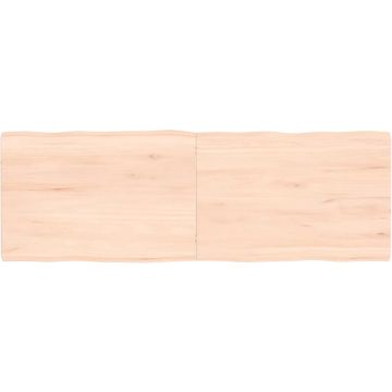 vidaXL Tafelblad natuurlijke rand 120x40x4 cm massief eikenhout