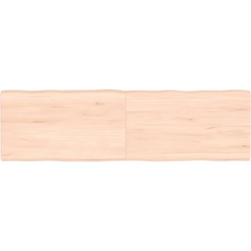 vidaXL Tafelblad natuurlijke rand 140x40x4 cm massief eikenhout