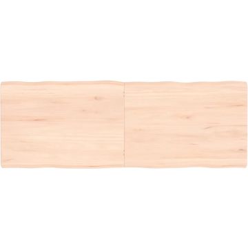 vidaXL Tafelblad natuurlijke rand 140x50x4 cm massief eikenhout