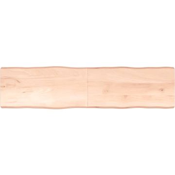 vidaXL Tafelblad natuurlijke rand 200x50x6 cm massief eikenhout