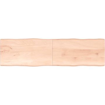 vidaXL Tafelblad natuurlijke rand 220x60x4 cm massief eikenhout