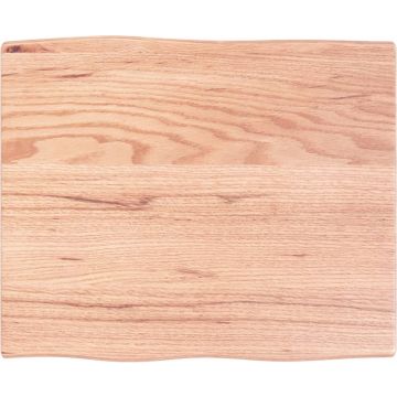 vidaXL Tafelblad natuurlijke rand 60x50x2 cm eikenhout lichtbruin