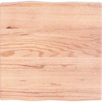 vidaXL Tafelblad natuurlijke rand 60x60x4 cm eikenhout lichtbruin