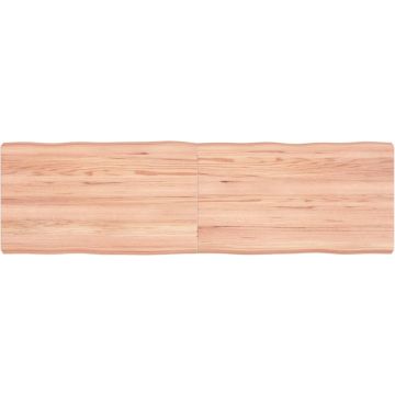 vidaXL Tafelblad natuurlijke rand 140x40x6 cm eikenhout lichtbruin