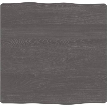 vidaXL Tafelblad natuurlijke rand 40x40x6 cm eikenhout donkerbruin