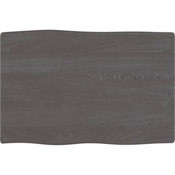 vidaXL Tafelblad natuurlijke rand 60x40x2 cm eikenhout donkerbruin