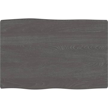 vidaXL Tafelblad natuurlijke rand 60x40x6 cm eikenhout donkerbruin