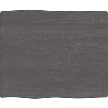 vidaXL Tafelblad natuurlijke rand 60x50x2 cm eikenhout donkerbruin