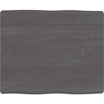 vidaXL Tafelblad natuurlijke rand 60x50x6 cm eikenhout donkerbruin