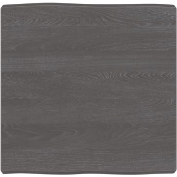 vidaXL Tafelblad natuurlijke rand 60x60x6 cm eikenhout donkerbruin