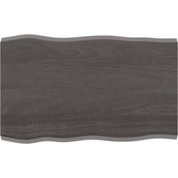 vidaXL Tafelblad natuurlijke rand 80x50x4 cm eikenhout donkerbruin