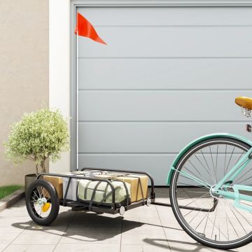 vidaXL Fietskar 122x53x31 cm ijzer zwart