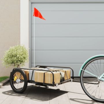 vidaXL Fietskar 135x70x37 cm ijzer zwart