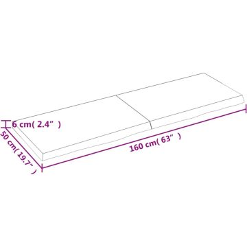 vidaXL-Wastafelblad-160x50x6-cm-onbehandeld-massief-hout