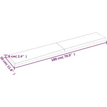 vidaXL-Wastafelblad-180x30x6-cm-onbehandeld-massief-hout