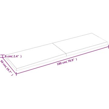 vidaXL-Wastafelblad-180x50x6-cm-onbehandeld-massief-hout